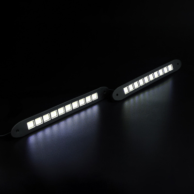 ЕРМАК Дневные ходовые огни, LED 40шт, гибкий резин. корп., 260мм, 12V, белый, 2шт.