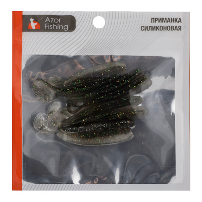 Приманка мягкая "Виброхвост оффсет 2.8" тм AZOR FISHING,силикон Премиум,70 мм,8 шт. в уп,микс цветов