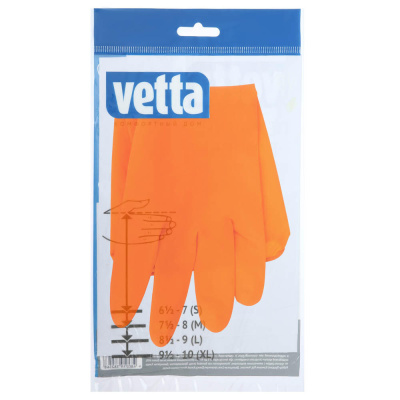 VETTA Перчатки резиновые спец. для уборки оранжевые S
