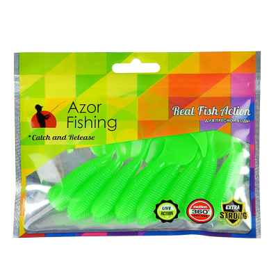 Приманка мягкая "Shad" тм AZOR FISHING, силикон, 9см, 8шт. в уп, 5 цветов