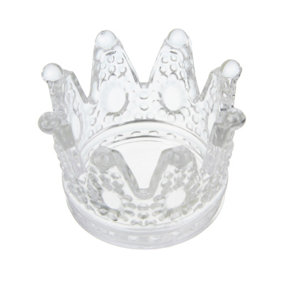 Подсвечник тм LADECOR "Корона" стеклянный, 6х6x5 см