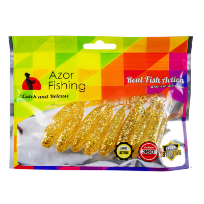 Приманка мягкая "Shad" тм AZOR FISHING, силикон, 7см, 5шт. в уп, 5 цветов