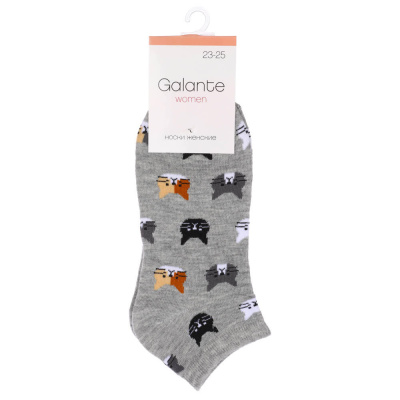 GALANTE Носки женские, р.23-25, 85% хлопок, 10% полиэстер, 5% спандекс, разноцветные, НН22-13