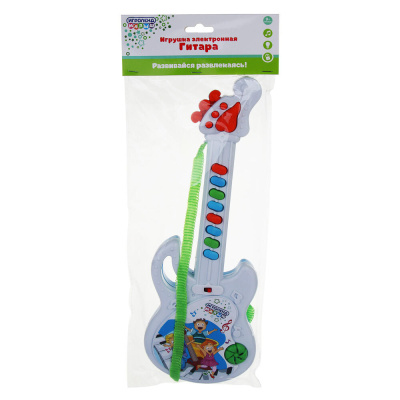 ИГРОЛЕНД Игрушка электронная Гитара, звук, PP, 2хАА, 13х35х3см, ZY287807