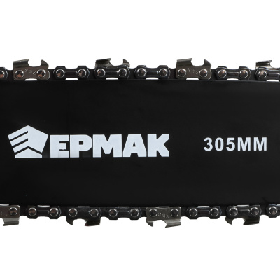 Пила цепная аккум. тм ЕРМАК шина 305мм, цепь 3,8", 44зуб, 10,5м/сек, 2акб 4А/20В, быстрое З/У