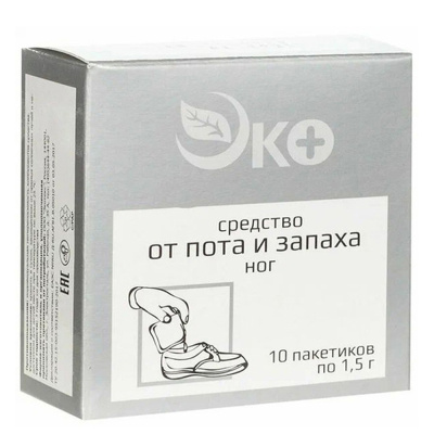 Средство для ног от пота и запаха, 10 пакетиков х1,5г