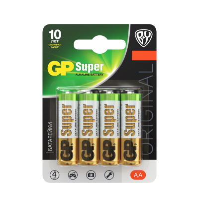 Батарейки AA GP Super BY Original 4шт 15AGM-2CR в блистере