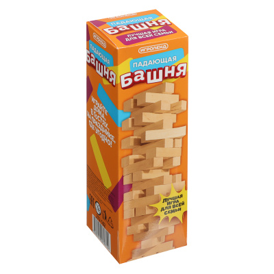 ИГРОЛЕНД Настольная игра "Падающая башня", дерево, 5,5х5,5х18,5см