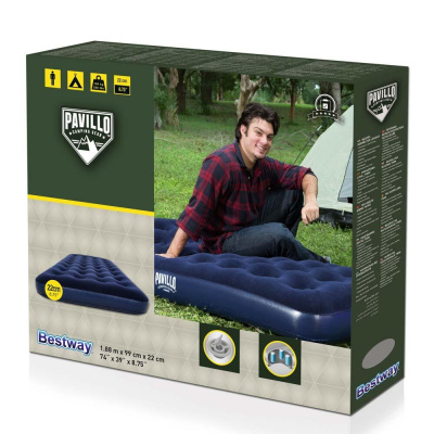 BESTWAY Матрас надувной FLOCKED AIR, 188х99х22см, до 150кг, 67001