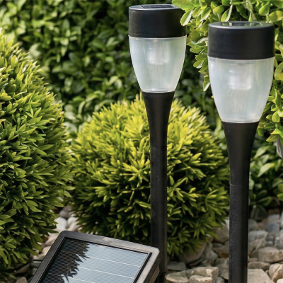 INBLOOM Фонарь садовый на солн. батарее, 4.5х25.5см, 1х1 1.2V 2/3ААА 100mAh, 1LED*белый, пластик