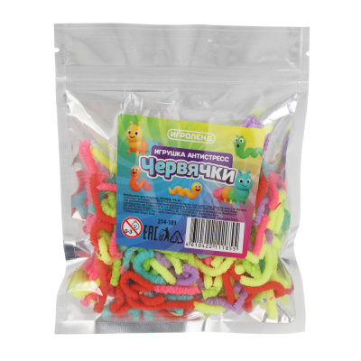 Игрушка антистресс "Червячки", ИГРОЛЕНД, TPR, 40г