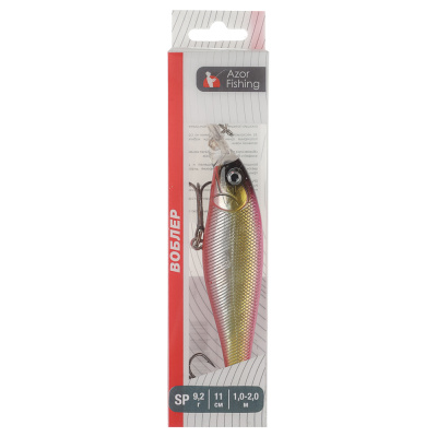 Воблер "Дип Шэд Минноу" тм AZOR FISHING, SP, 9,2гр, 110мм, 1,0-2,0м, 5 цветов