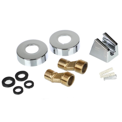 RAIN Смеситель для ванны Коралл, плоский излив 40см, душ. набор, картридж 40мм, латунь, хром