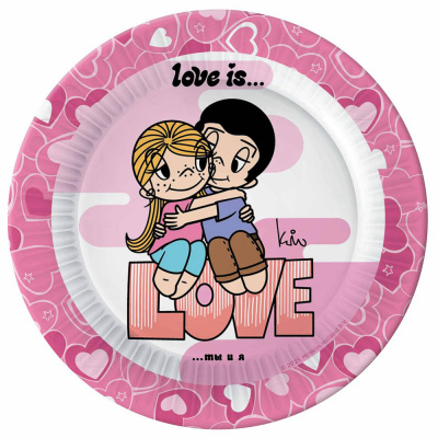 Love is…Набор бумажных тарелок, 6 шт d=180 мм
