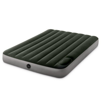 INTEX Матрас надувной DOWNY AIRBED, встроенный ножной насос, 191x137x25см, до 272кг, 64762