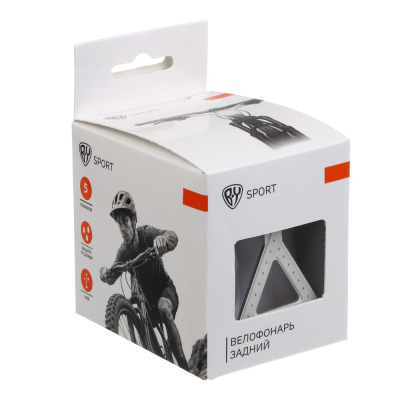 Фонарь велосипедный задний, тм BY SPORT, USB, 5 режимов, 3 дизайна