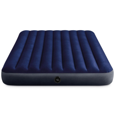 INTEX Матрас надувной CLASSIC DOWNY, в комплекте 2 подушки и насос, 203x152x25см, до 272кг, 64765