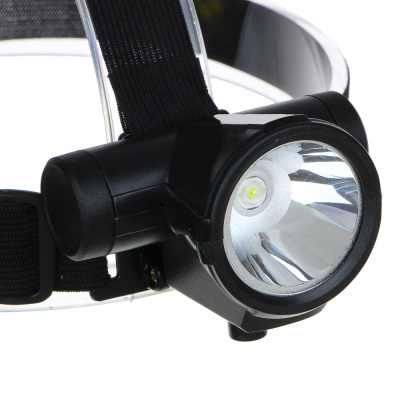 Фонарь налобный тм ЕРМАК, 1 LED, 3 Вт, 8х6х6,2 см, 2 режима, 1200мАч, USB кабель, пластик
