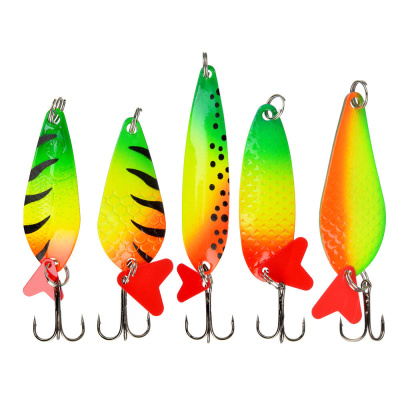Блесна колеблющаяся "Щука" тм AZOR FISHING, кислотная, 5 видов