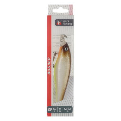 Воблер "Дип Шэд Минноу" тм AZOR FISHING, SP, 9,2гр, 110мм, 1,0-2,0м, 5 цветов
