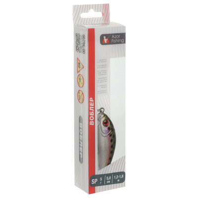 Воблер "Лайт Минноу" тм AZOR FISHING, SP, 5,0гр, 50мм, 1,2-1,8 м, 5 цветов