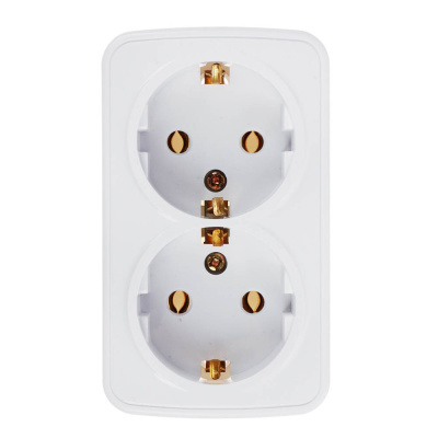 Розетка Intro Polo/Quadro двойная с заземлением 2х2P+E Schuko 16А-250В IP20 ОУ белый
