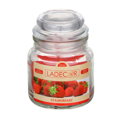 LADECOR Свеча ароматическая в стеклянном подсвечнике с крышкой, парафин, свеча 6x8,7 см, 6 ароматов
