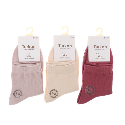 Носки детские, бесшовные, тм Turkan, 9-11 лет, 90%хлопок, 8% п/а, 2%лайкра,цвета в ас-те, R0626