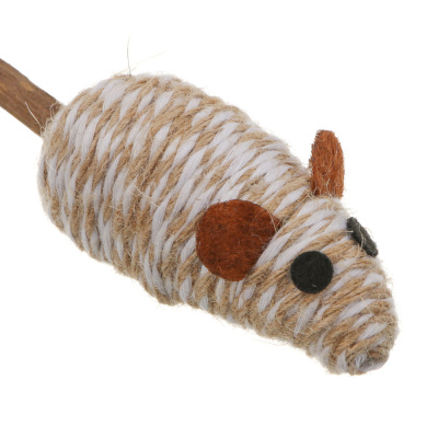 Игрушка для кошек тм VETTA, мышь с пером, п/э, дерево,18*6см