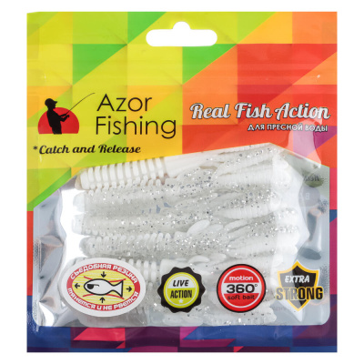 Набор силиконовых приманок "Кальмар" тм AZOR FISHING, плавающая, съедобная, 75мм, 5шт, 5 цветов