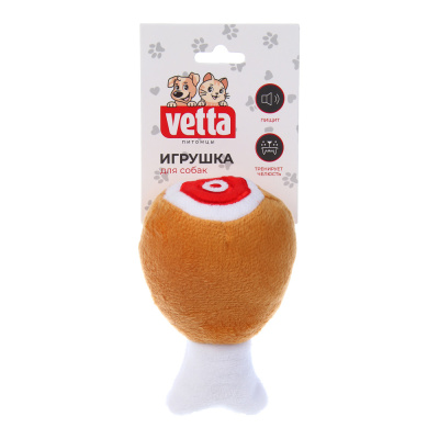 Игрушка для собак тм VETTA, куриная ножка, полиэстер, 12х7,5 см