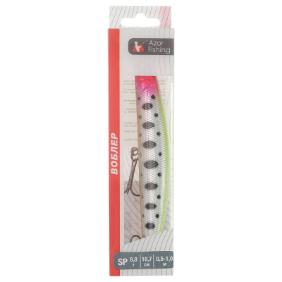 Воблер "Слим Минноу Лонг" тм AZOR FISHING, F, 8,8гр, 107мм, 0,5-1,0м, 5 цветов