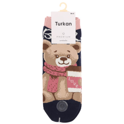 Носки универсальные с рисунком, тм Turkan, р. 36-41, 90%хлопок, 8% п/а, 2%лайкра,разноцветные