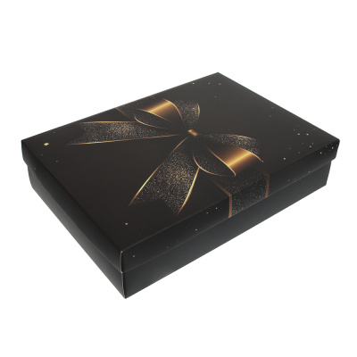 Коробка складная 32x23x7,2см, бумага, 4 дизайна