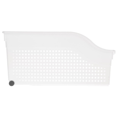 Контейнер Лофт хозяйственный на колесах узкий 355х130х170 мм белый, серый