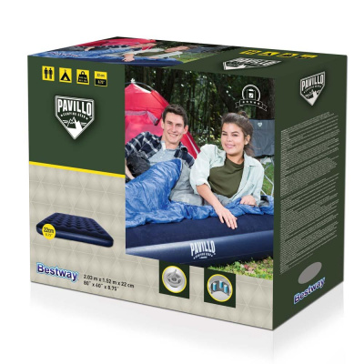 BESTWAY Матрас надувной широкий двуспальный (QUEEN), 203х152х22см, до 300кг, 67003