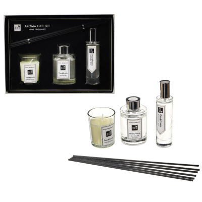 NEW GALAXY Набор Home ароматизатор-диффузор, спрей и свеча, 60, 30мл 50г wood sage,white flower,pear