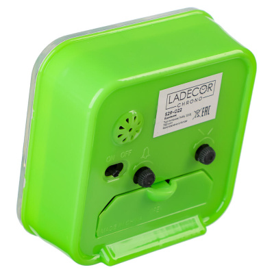 LADECOR CHRONO Будильник, 8,5х8,5х3,5см, 1xAA, пластик, 4 цвета