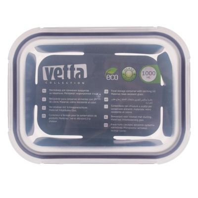 VETTA Контейнер для продуктов на защелках 1000мл, жаропрочное стекло