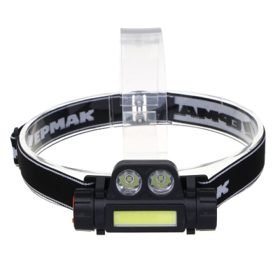 Фонарь налобный тм ЕРМАК, COB LED, 2 режима, 800мАч, зарядка USB, пластик, 92х35х45 мм