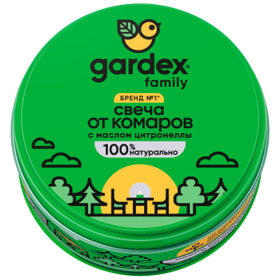 Свеча репеллентная от комаров Gardex Family, 110г