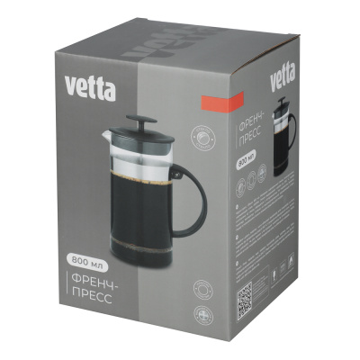 VETTA Флор Френч-пресс нерж.сталь, стекло, 800мл B05-800