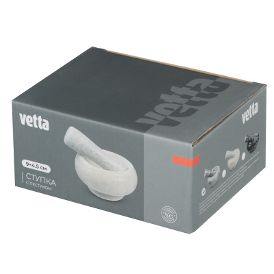 VETTA Ступка с пестиком, 9x4,5см, мрамор, 3 цвета