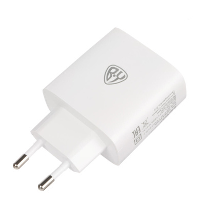 Сетевое зарядное устройство BY Smart 40Вт,2*USB-C, 1*USB-A, QC,PD,PPS,110-240В,50-60Гц,пластик,белый