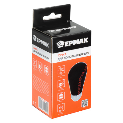 ЕРМАК Ручка для коробки передач, эко кожа, черный