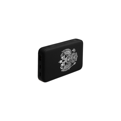 BY Аккумулятор мобильный Светящийся 10000мАч, USB-A,USBC,встр.каб.,QC,PD,22.5W, Герб, короб. синяя