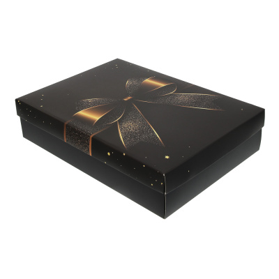Коробка складная 32x23x7,2см, бумага, 4 дизайна