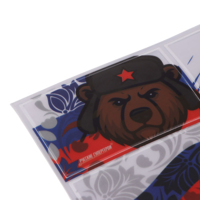 Наклейка светоотражающая "Россия", тм BY Русские Супергерои, 7х4,5см, ПВХ