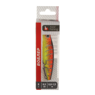 Воблер "Эктив Минноу" тм AZOR FISHING, F, 8,0гр, 85мм, 0,0-1,5м, 5 цветов