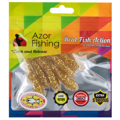 Приманка мягкая "Виброхвост 3.0" тм AZOR FISHING, силикон Премиум, 75 мм, 6 шт. в уп., микс цветов